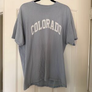 Casual Blue Graphic Tee